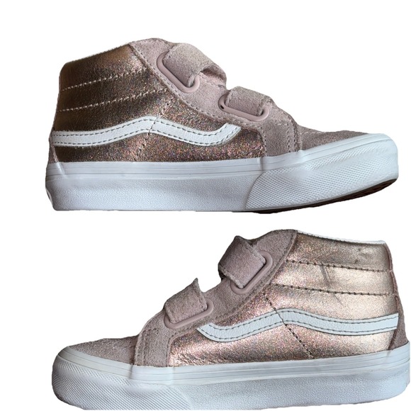 Vans Kids Sk8-Mid Reissue V Metallic Shoe 11.5T Rose Gold Pink - Picture 3 of 11